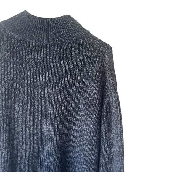 L.L. Bean Men's Size Large Blue Cable Knit Heavy Full Zip Sweater - Picture 6 of 8